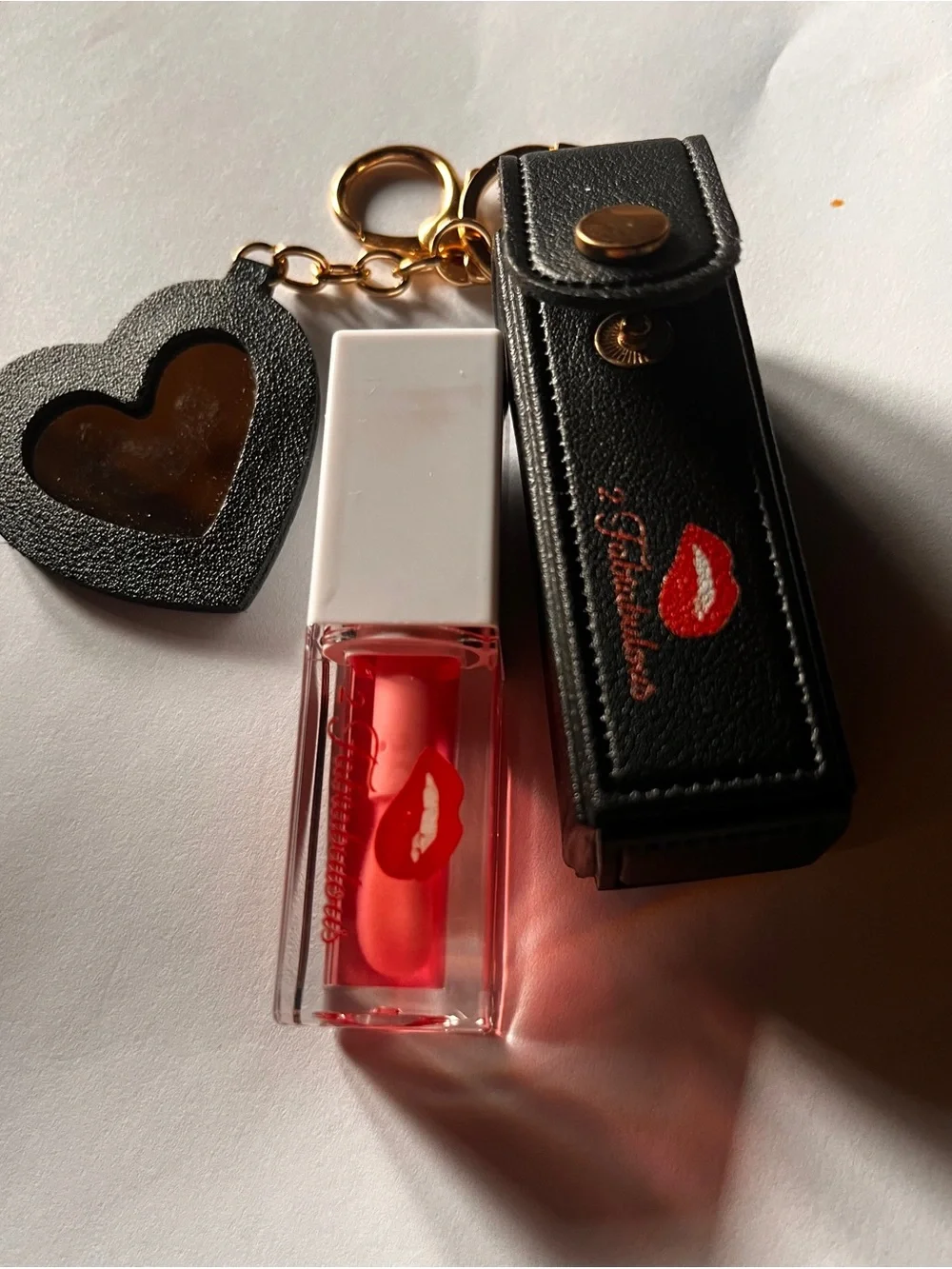 Key Chain Lip Gloss Watermelon Mirror Lipstick Holder Bag Charms 2 Fabulous